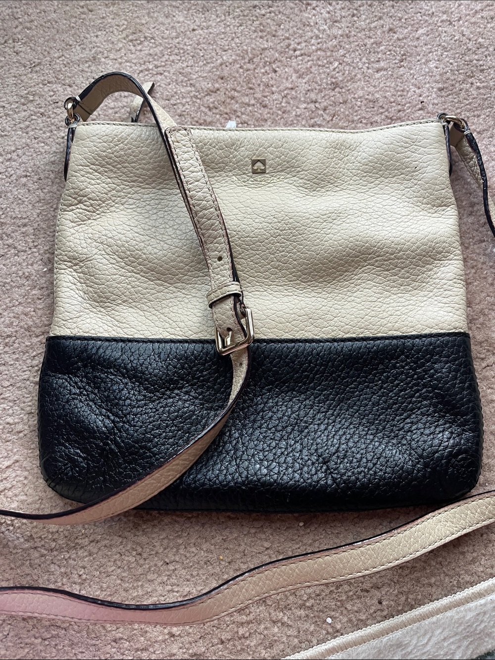Two-Tone Cream and Black Crossbody Bag - Women's Shoulder Vintage Kate Spade